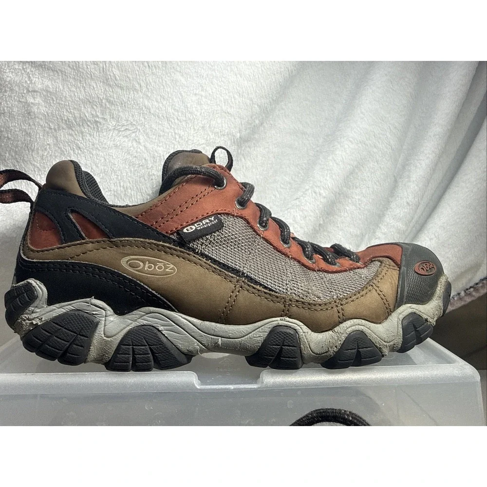 Oboz Firebrand II Men's Low Hiking Shoes Waterproof Earth Color Men Size 9.5 EUC